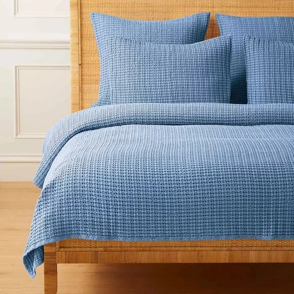 NWOT Serena & Lily Set of 2 Montauk Euro Shams in French Blue - Picture 1 of 7